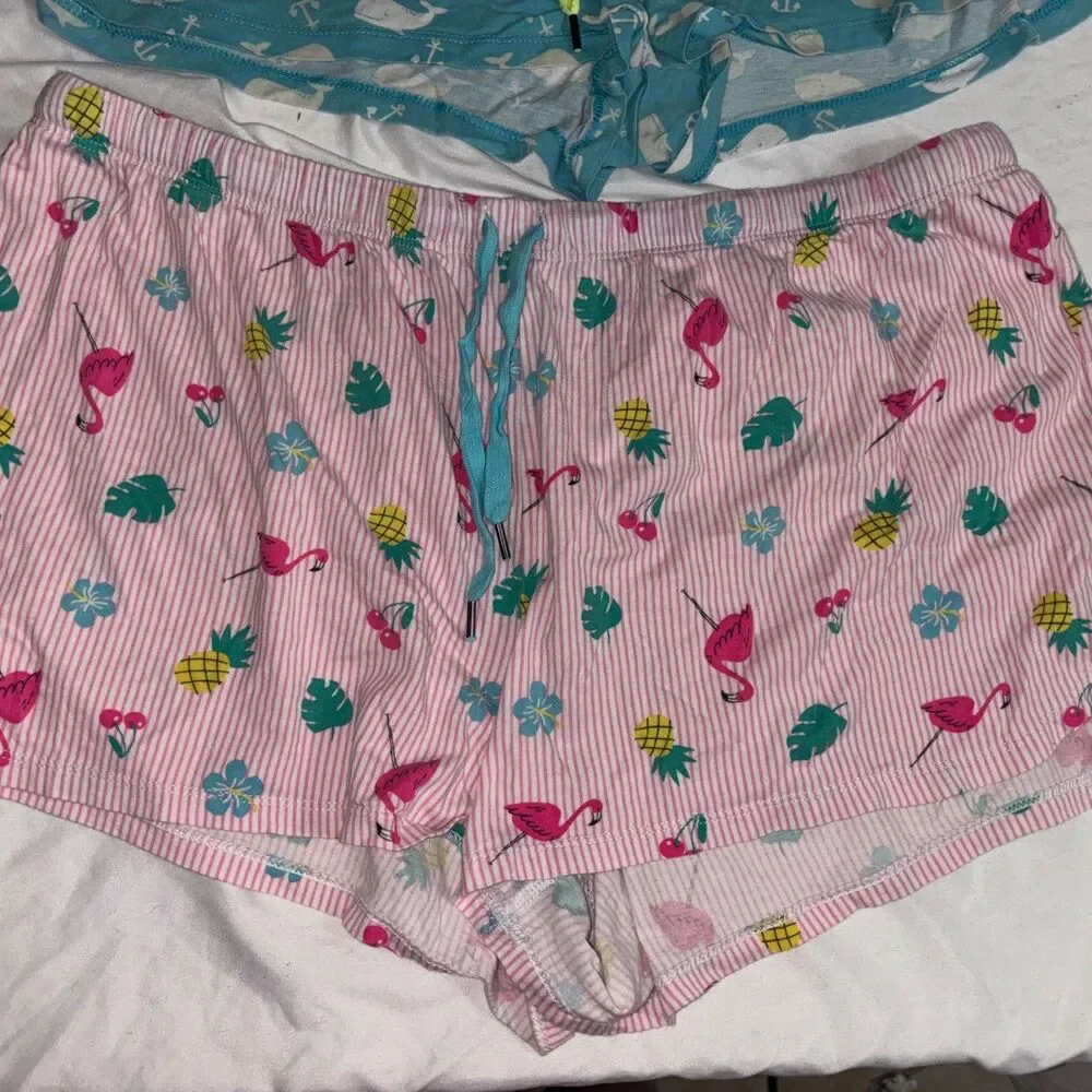 3 Pair Secret Treasure Shorts Loungewear Pajamas Beach Tropical Comfort C
